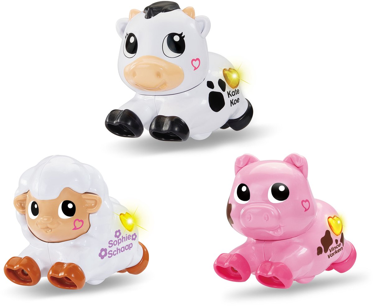 Vtech speelgoed dieren trio - rol en dol dieren set multicolor.