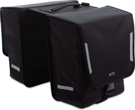 Acid pannier bag ciy 15 classic double - 60 l - dubbele fietstas - voor elektrische en standaard fietsen - inclusief regenhoes - reflectoren - l35 x b34 x h47 cm - zwart