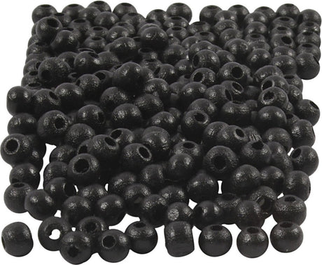 Creativ company cc houten kralen 5 mm zwart 150 stuks