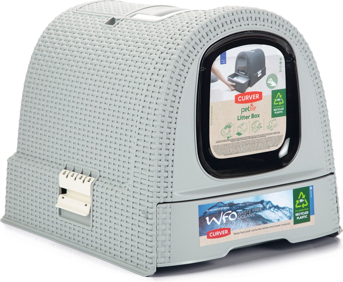 Curver kattenbak met lade - 51,5x38,5x40cm - lichtgrijs