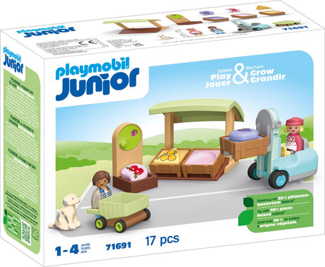 Playmobil 1.2.3. biologische marktkraam en heftruck - 71691