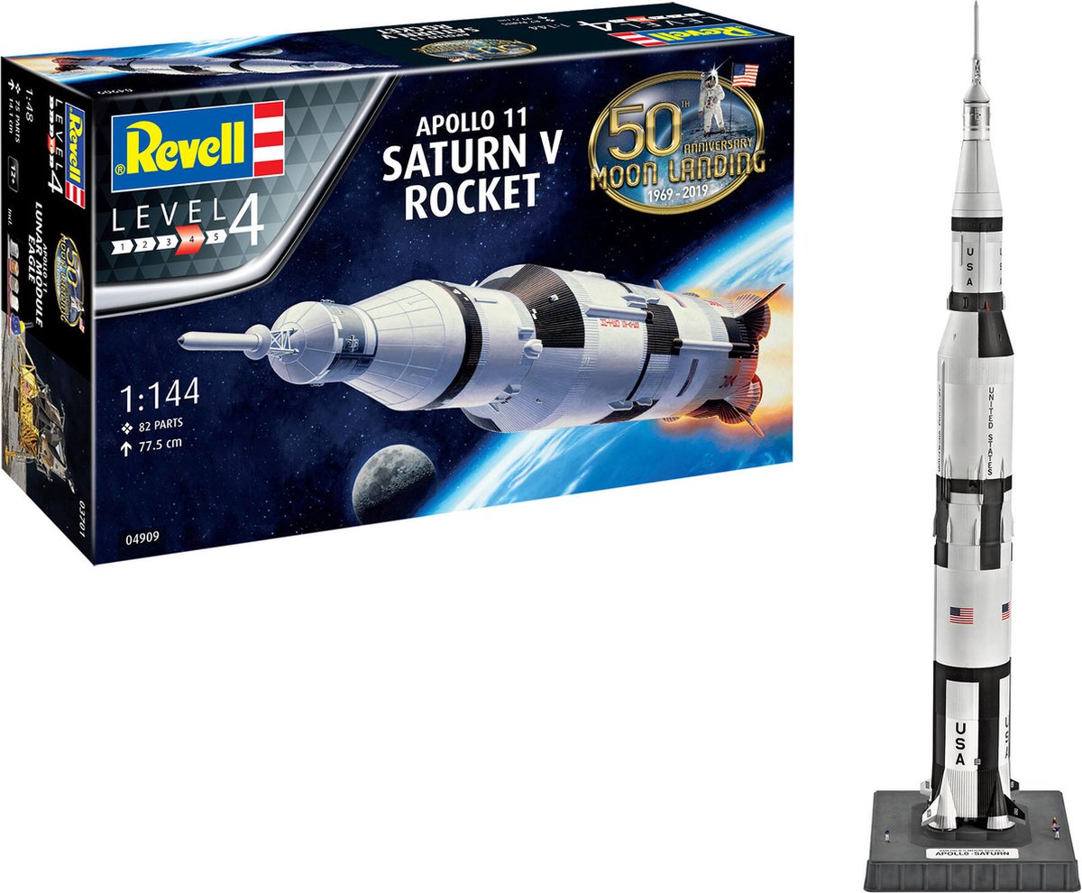 Revell modelbouwpakket militaire voertuigen - 04909 apollo saturn v plastic - 1:144 - modelbouw