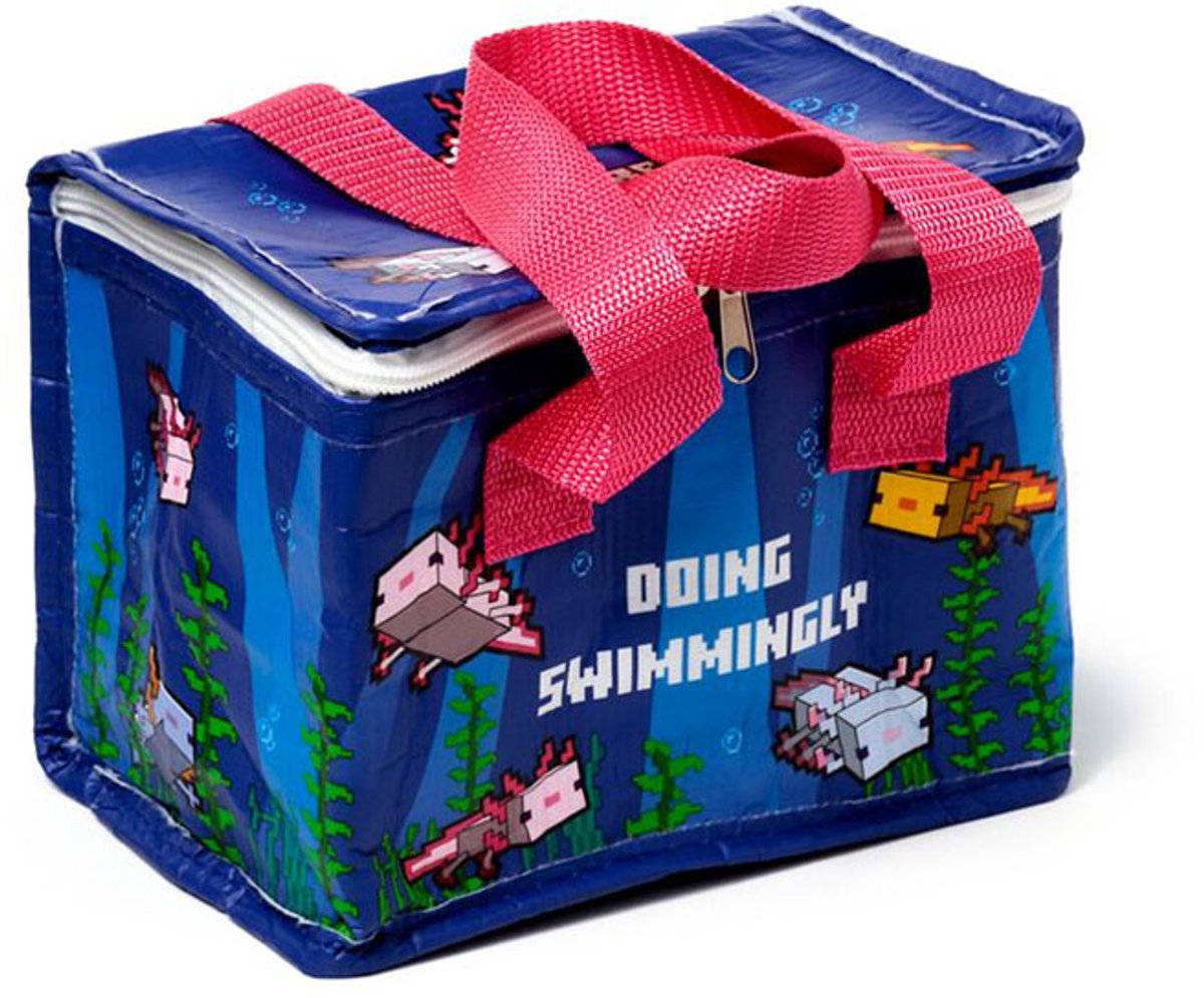 Puckator minecraft axolotl rpet duurzame koeltas lunchtas