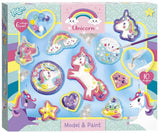 Totum unicorn gips gieten schilderen model paint 10 gipsfiguren maken incl. 5 kleuren verf en penseel - knutselset cadeau tip speelgoed meisjes en jongens vanaf 5 jaar