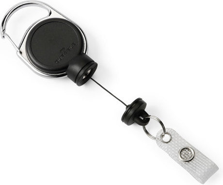 Durable badge reel - 60 cm - zwart - inclusief sleutelhouder