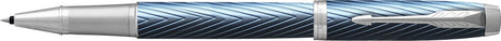 Parker im premium rollerballpen | blauwgrijs met chroomdetail | fijne penpunt met zwarte inkt navulling | geschenkdoos