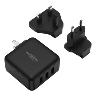 Usb reis oplader 15w met verwisslbare ac stekkers | 2 stuks