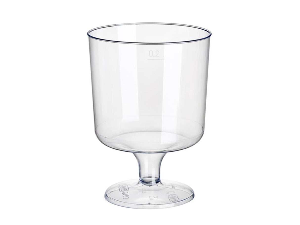 Papstar plastic wijnglazen met voet 200ml ø7,2x10cm glashelder gemaakt van recyclebaar ps