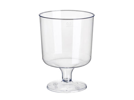 Papstar plastic wijnglazen met voet 200ml ø7,2x10cm glashelder gemaakt van recyclebaar ps