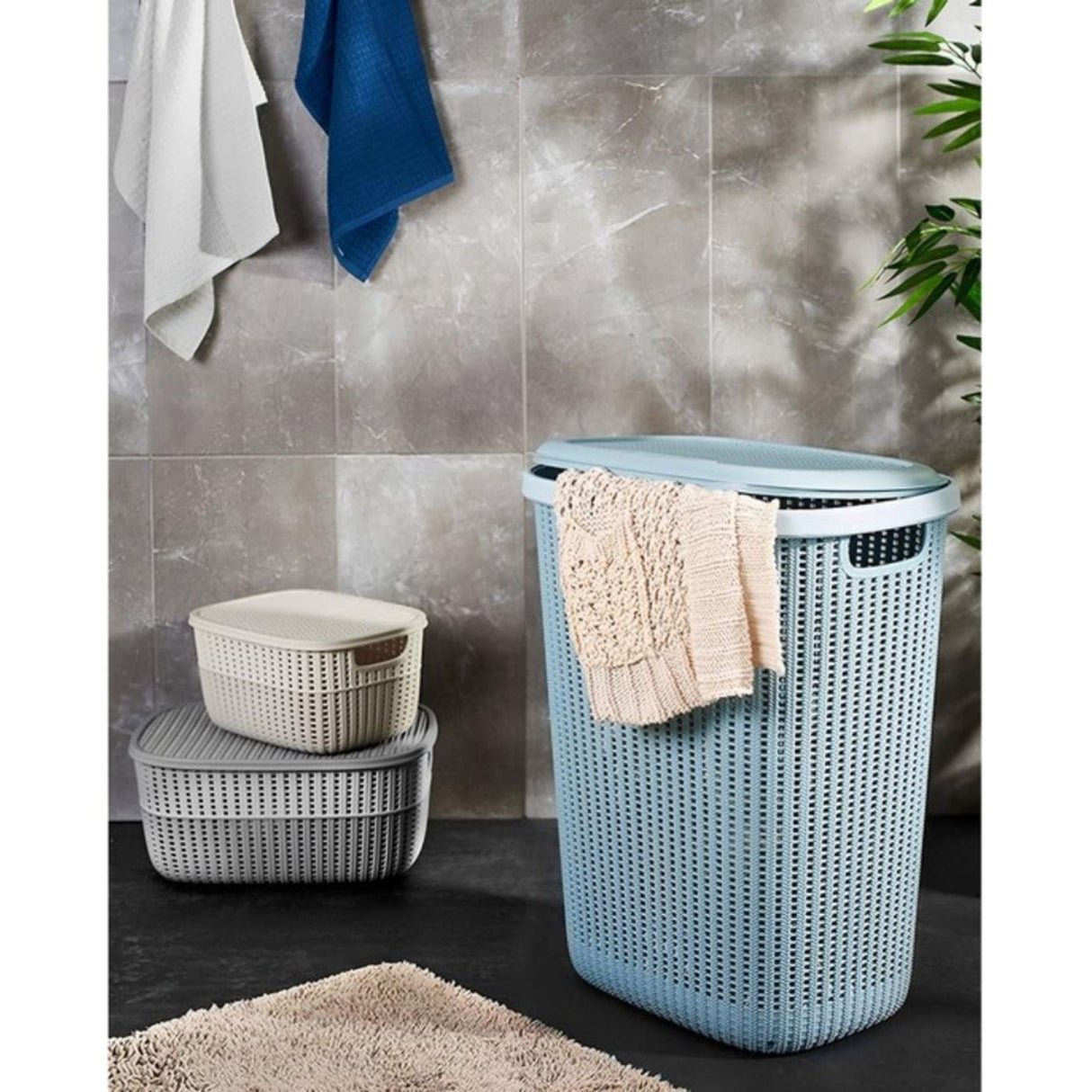 Keeeper wasbox arne blauw 57l