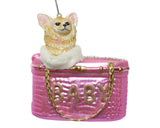 Decoris kersthanger hond glas 10x5cm
