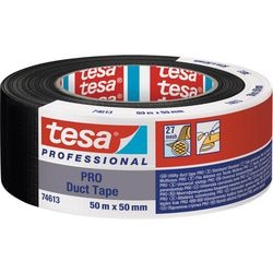 Tesa pro 74613 - duct tape - 50mm x 50m - zwart - pe en pet