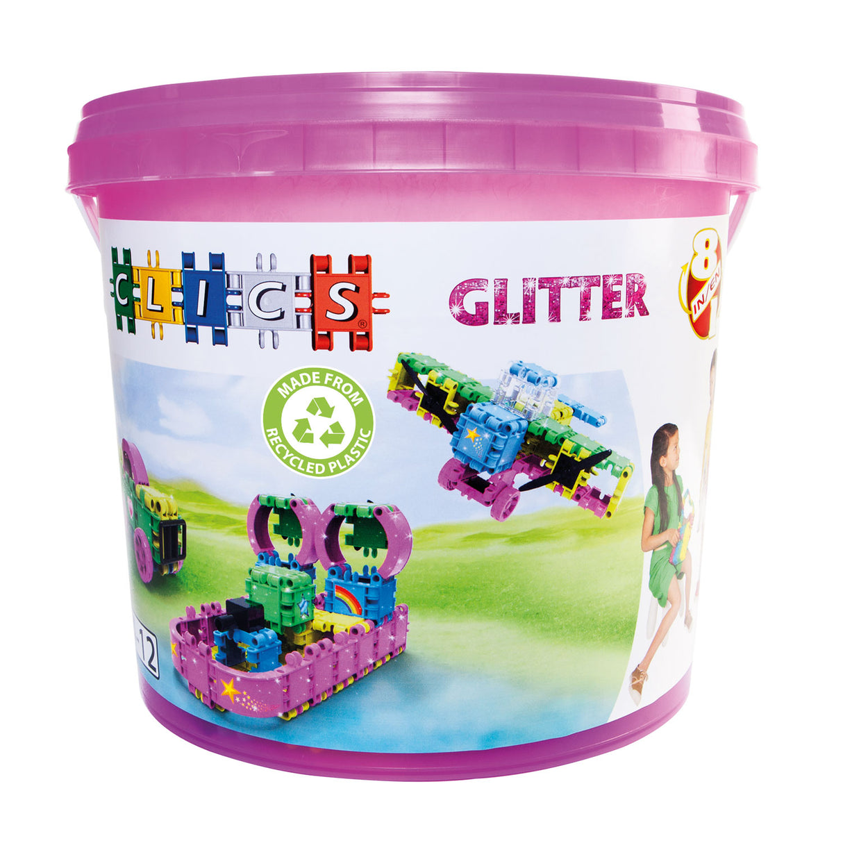 Clics Bouwblokken Glitter Bouwset 8in1