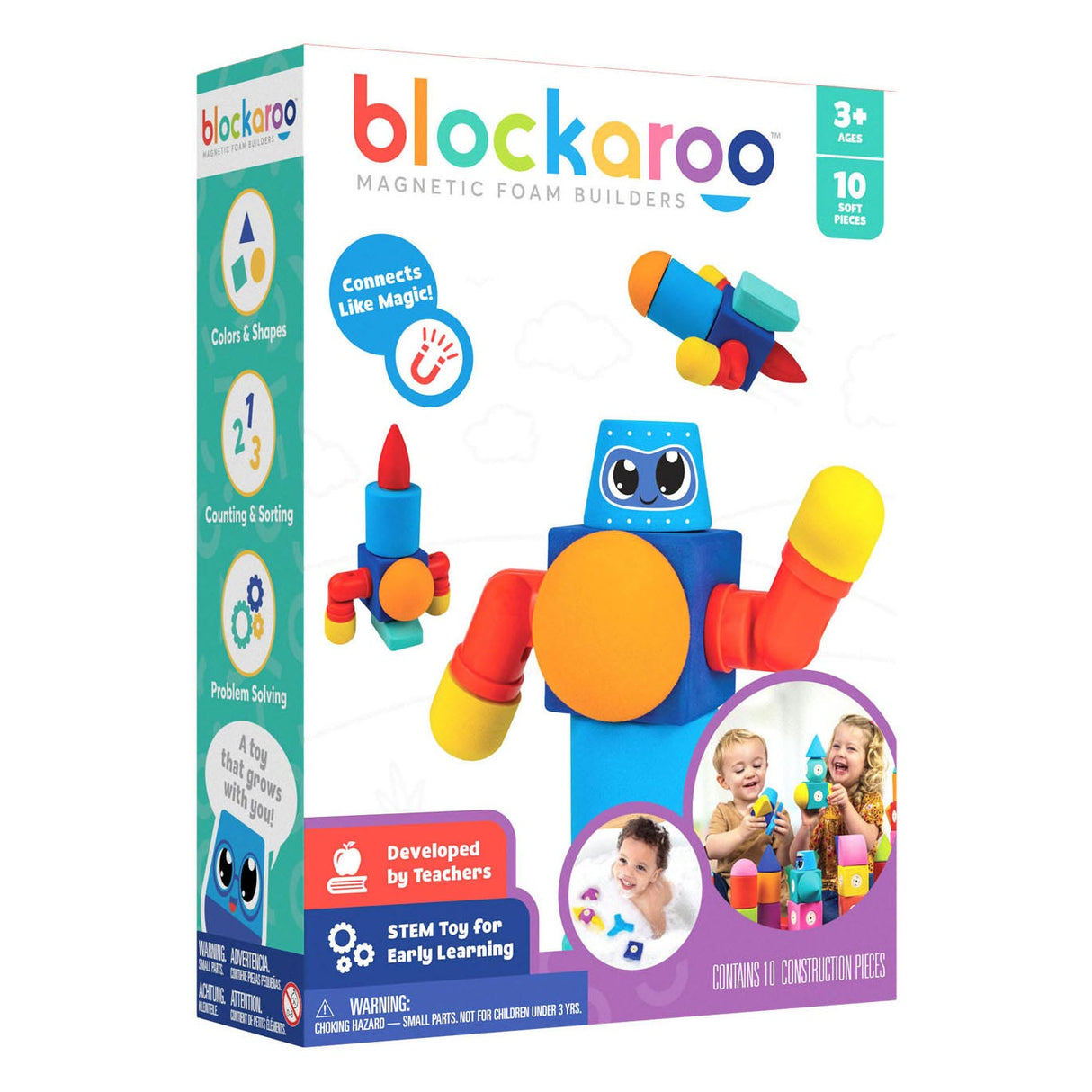 Blockaroo Magnetische Foam Blokken Robot Box, 10dlg.