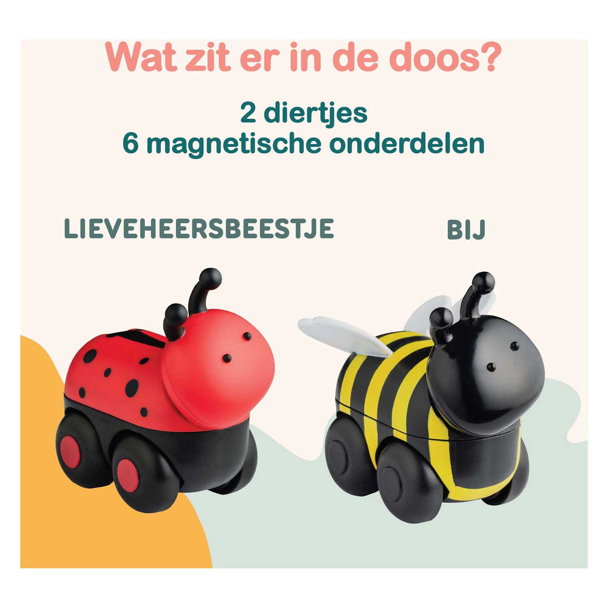 Magimals wheely insects box-interactieve magnetische dieren op wielen (6 stuks). leuk en creatief speelgoed, perfect voor in bad of onderweg!