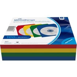 Cd dvd-hoesje mediarange 100 stuks kleurenassortiment