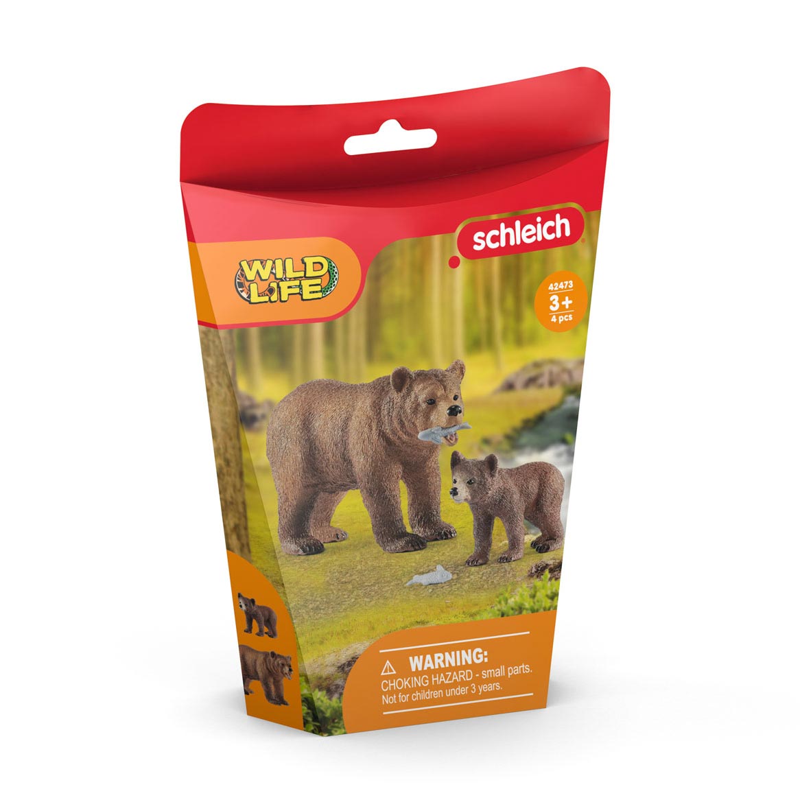 Schleich WILD LIFE Vrouwelijke Grizzlybeer met Grizzlybeertje 42473