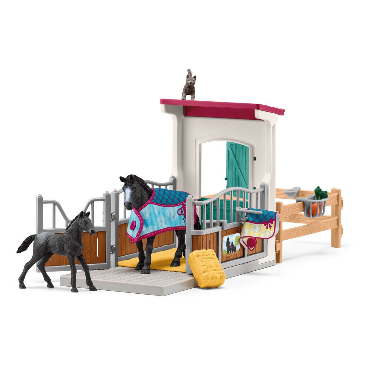 Schleich HORSE CLUB Paardenbox met merrie en veulen 42611