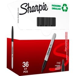 Sharpie permanentmarkers - fijne punt - zwarte inkt - 36 stuks