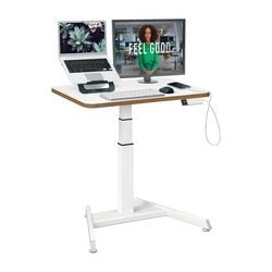 Leitz zit-sta-bureau in hoogte verstelbaar rechthoekig hout, staal bruin