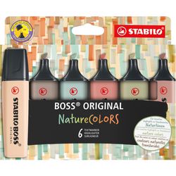 Stabilo tekstmarker boss original kleurenassortiment beitelpunt 6 stuks