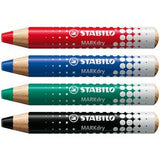 Stabilo whiteboard-marker markdry kleurenassort extra breed potloodpunt 5 stuks