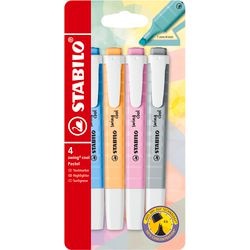Stabilo tekstmarker swing cool 275 4-08-2 kleurenassort breed beitelpunt 4 stuks