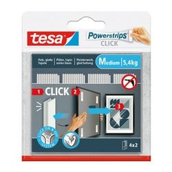 Tesa powerstrips click klittenband strips medium, wit