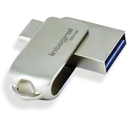 Usb-stick integral 32 gb usb type-a usb type-c zilver