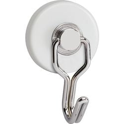 Maul magneet rond 2 stuks 5 kg staal metaal ferriet met haken 6 x 3.7 x 2.8 cm wit