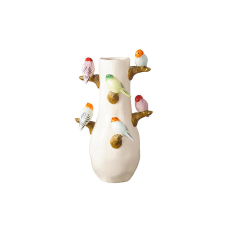 Mansion atmosphere vaas met vogels chico 21,5x21,5x42cm