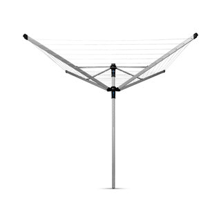Brabantia lift-o-matic advance droogmolen - 50 m - met metalen grondanker, beschermhoes en wasknijpertasje - metallic grey
