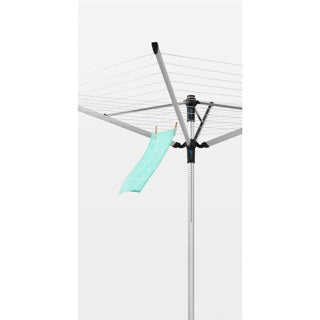 Brabantia lift-o-matic advance droogmolen - 50 m - met metalen grondanker, beschermhoes en wasknijpertasje - metallic grey
