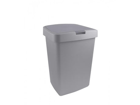 Sunware delta prullenbak 50 liter klepdeksel grijs kunststof 39,7x34,5x56,4cm