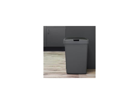 Sunware delta prullenbak 50 liter klepdeksel metallic zwart kunststof 39,7x34,5x56,4cm