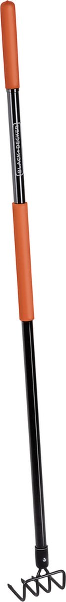 Black+decker tuinhark 4-tands - 148 x 12 x 10 cm - koolstofstaal, glasvezel en pvc - oranje zwart