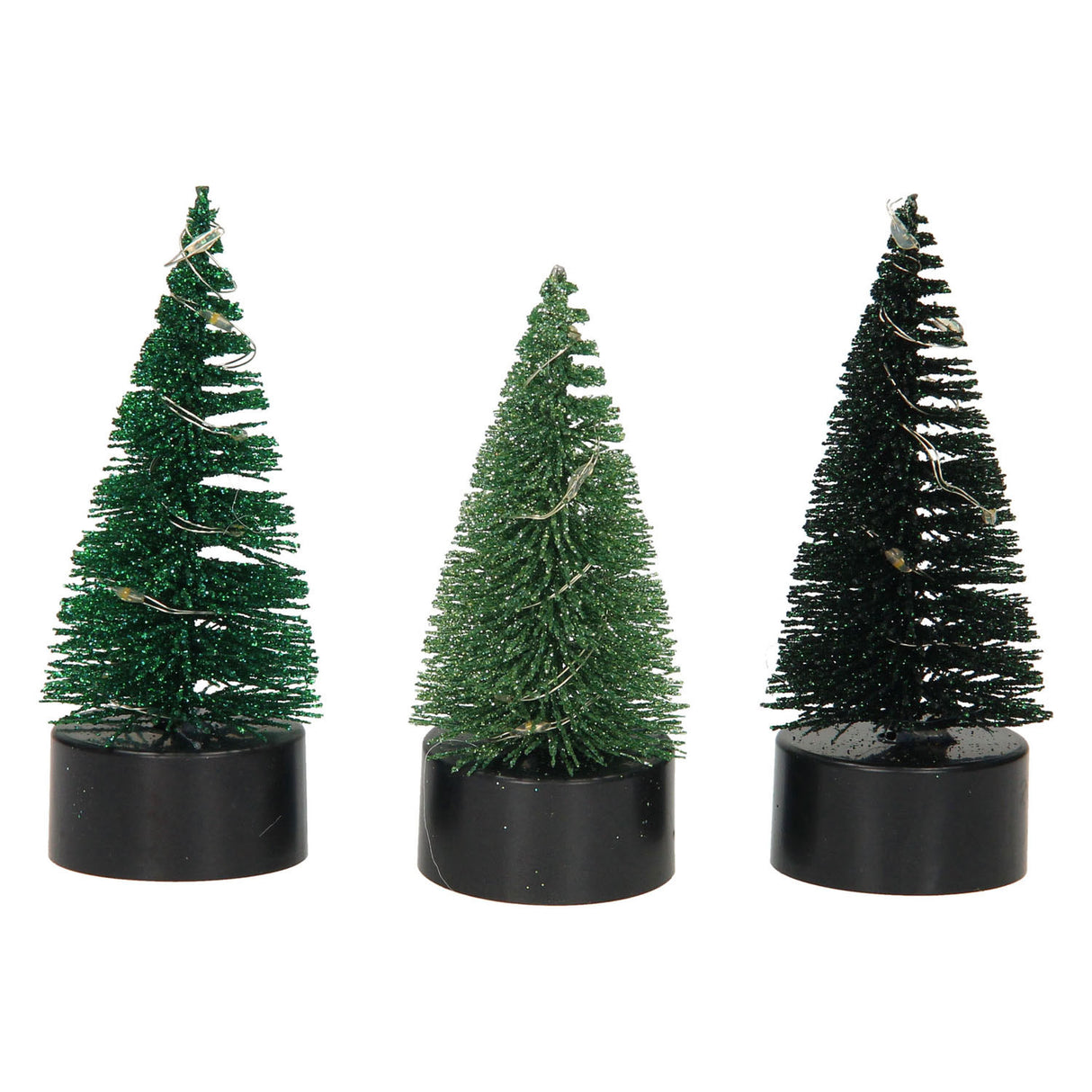 kerstboom glitter led, 10cm