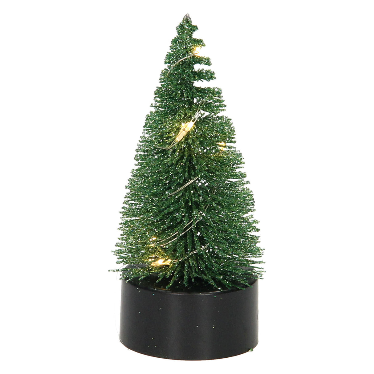 kerstboom glitter led, 10cm