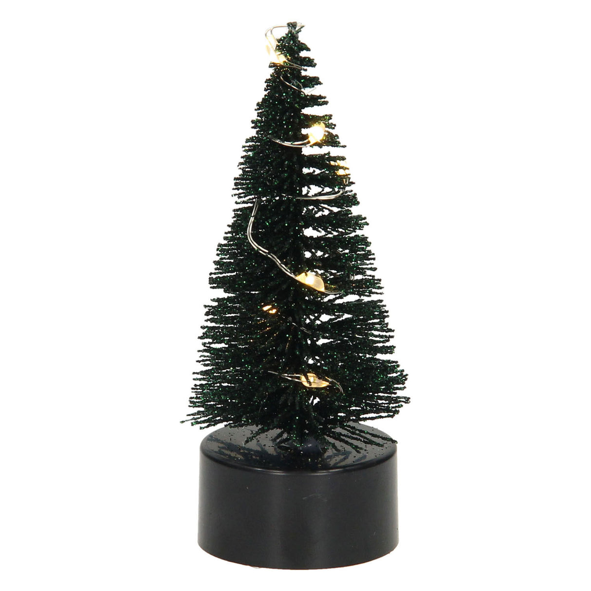 kerstboom glitter led, 10cm