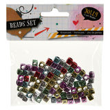 Kralenset metallic letters, 15 gram per zak