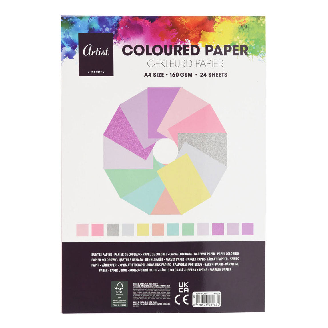 Papierblok gekleurde vellen