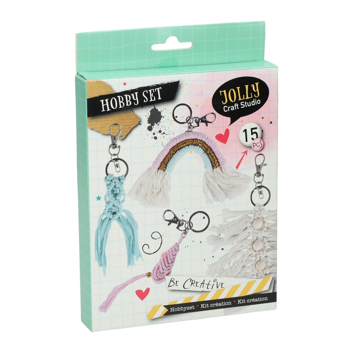 Maak je eigen macrame sleutelhangers, 4st.