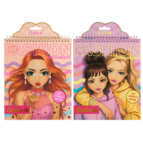 Besties fashion designer book neon 24x20cm 20 vel 2 assorti