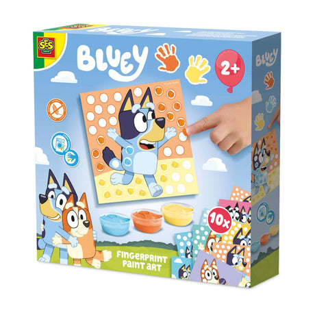 Ses creative bluey - vingerverf - baby speelgoed - vegan glutenvrij - goed uitwasbaar - voor kinderen vanaf 2 jaar - 10 kaarten