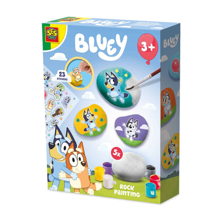 Ses creative bluey stenen schilderen met stickers - 5 stuks - vanaf 3 jaar - happy stones - schoencadeautjes sinterklaas