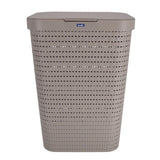 Rotho country - wasmand met deksel - 55 l kunststof - cappuccino