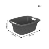 Rotho wasmand 25 liter flowers grey | 2 stuks
