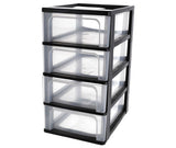 Iris organizer chest ladesysteem - 4 lades - 4 x7l - kunststof - zwart transparant