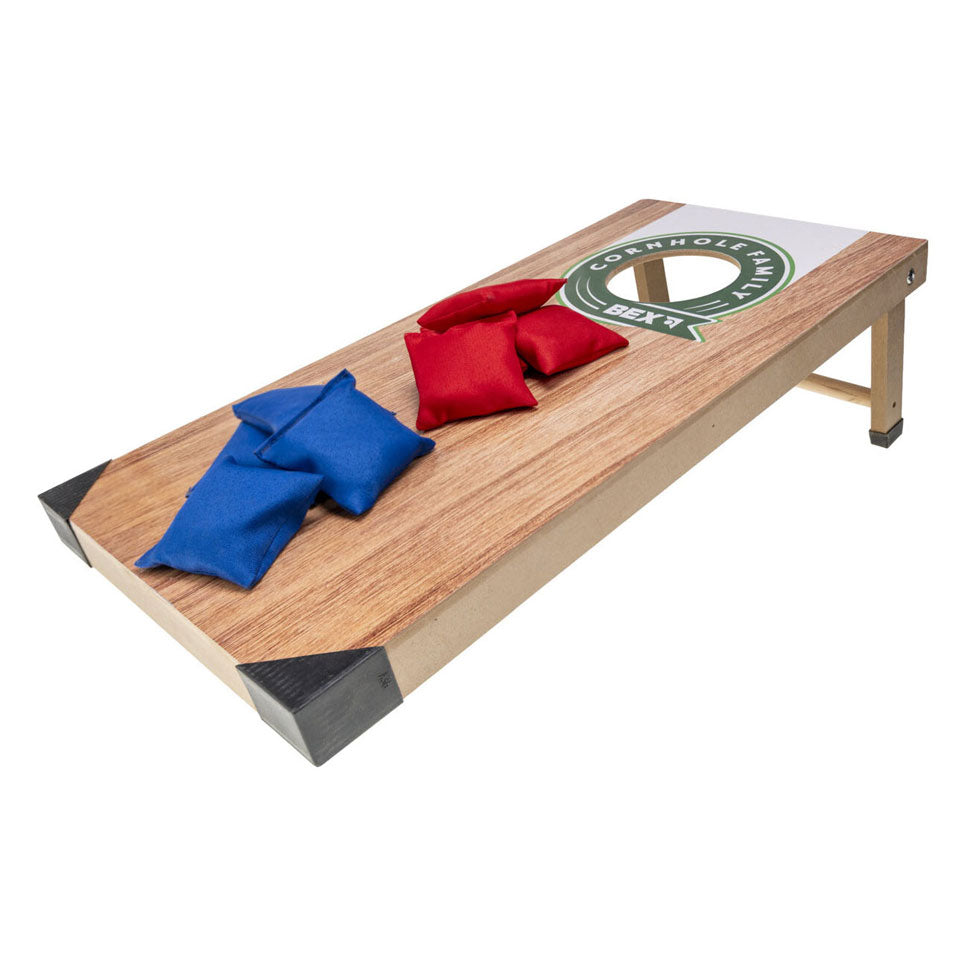 Bex sport bex cornhole family – amerikaans werpspel – bean bag spel – compacte cornhole set met 1 speelbord (60x30x7 cm) – inclusief 8 pittenzakken – vanaf 8 jaar