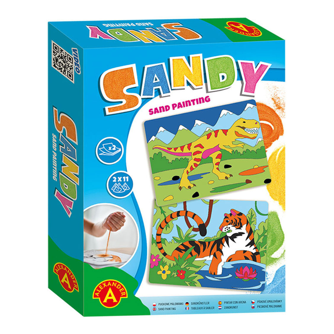 Selecta Sandy Sand Painting Dinosaurus en Tijger